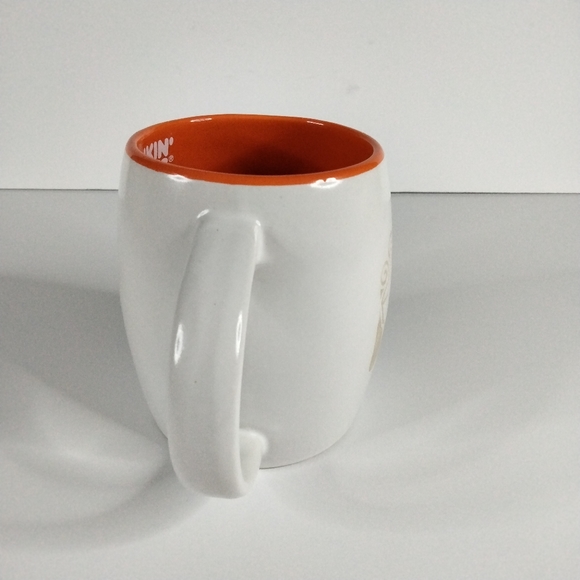2012 Dunkin Donuts Coffee Mug 14 Oz. Orange and White with Engraved Logo - Picture 4 of 10